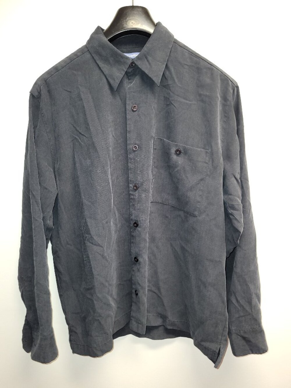 Quick Reflex Men’s Black Button Up Shirt Size Medium Long Sleeve Casual
